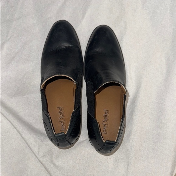 Josef Seibel Black Leather Ankle Boots with Medium Heel Size 38 - Picture 6 of 12